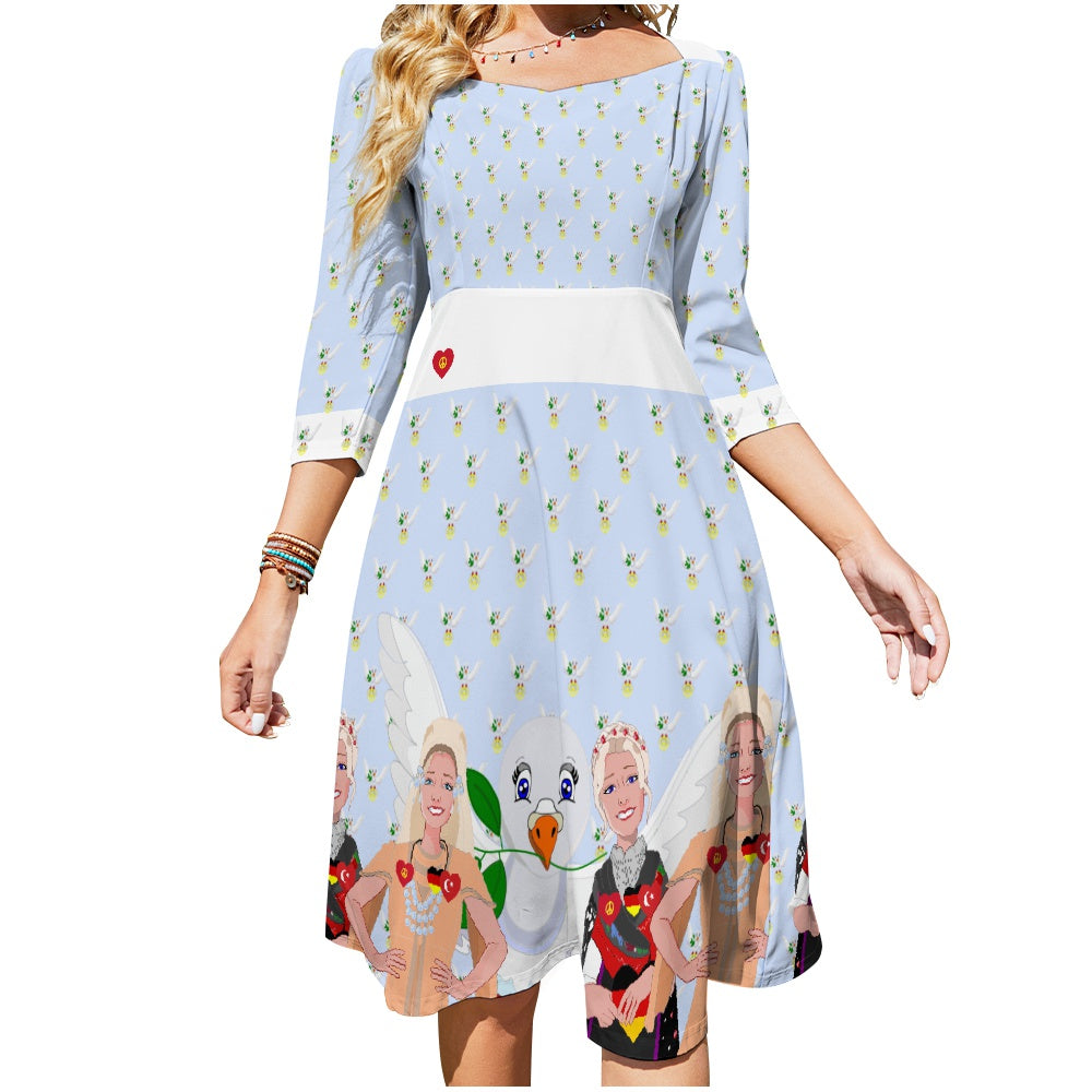 Flare Dress GLOBAL FREEDOM UNITED© Women Turkey & Germany Light Blue