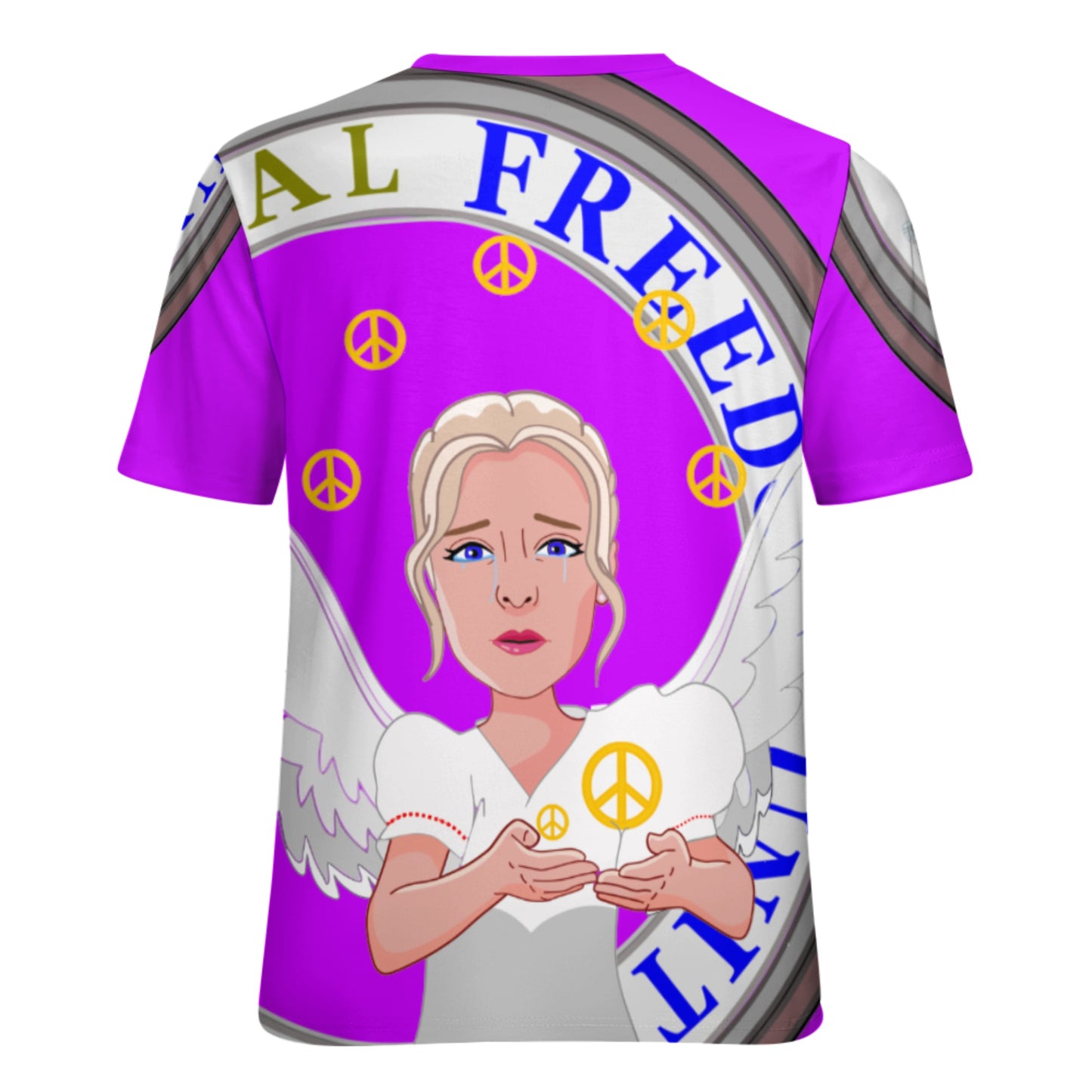 Women´s T-shirt 2 Global Freedom United Women Peace Of Angel Old Peace Pink