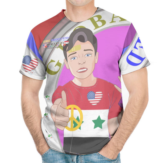 Men´s T-shirt GLOBAL FREEDOM UNITED© Men Syria & USA  Red