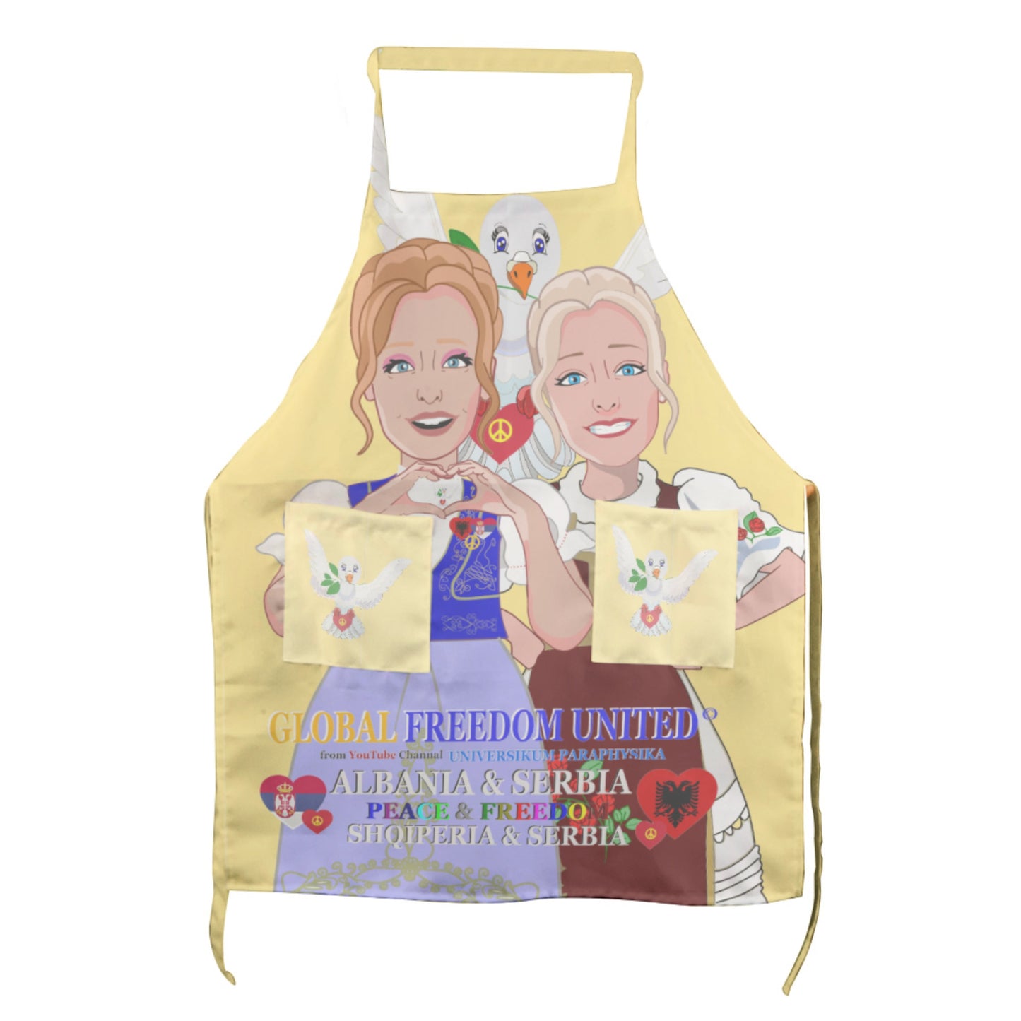 Apron GLOBAL FREEDOM UNITED© Women Albania & Serbia Yellow