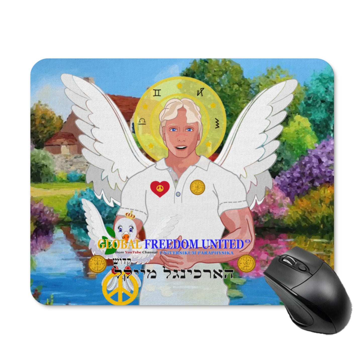 Mouse Pad Global Freedom United Archangel Michael Hebrew