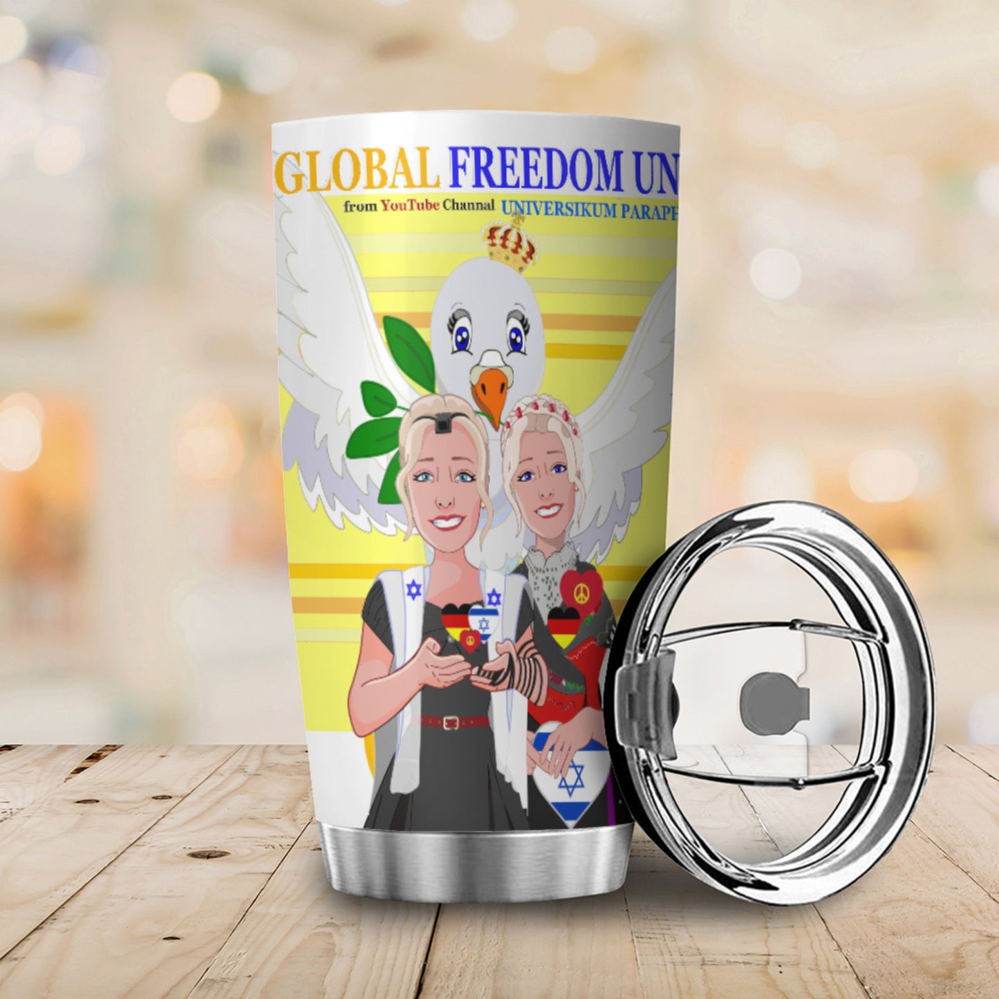 Tumbler GLOBAL FREEDOM UNITED© Women Israel & Germany Yellow