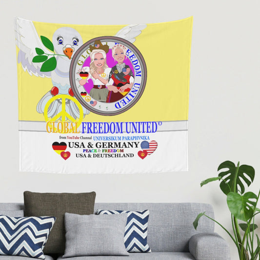 Tapestry Global Freedom United Women Usa & Germany Old Peace Yellow