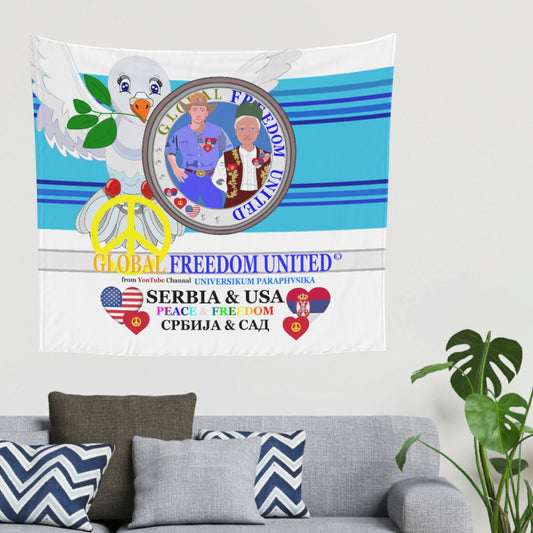 Tapestry Global Freedom United Men Usa & Serbia Old Peace Blue 2