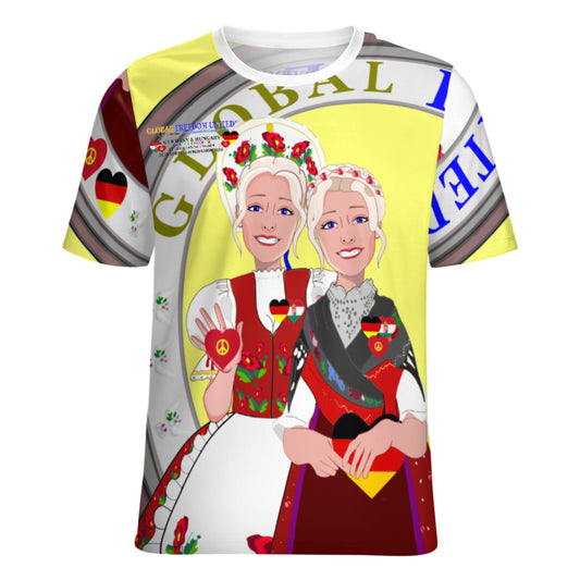 Women´s T-shirt 3 GLOBAL FREEDOM UNITED© Women Germany & Hungary Yellow
