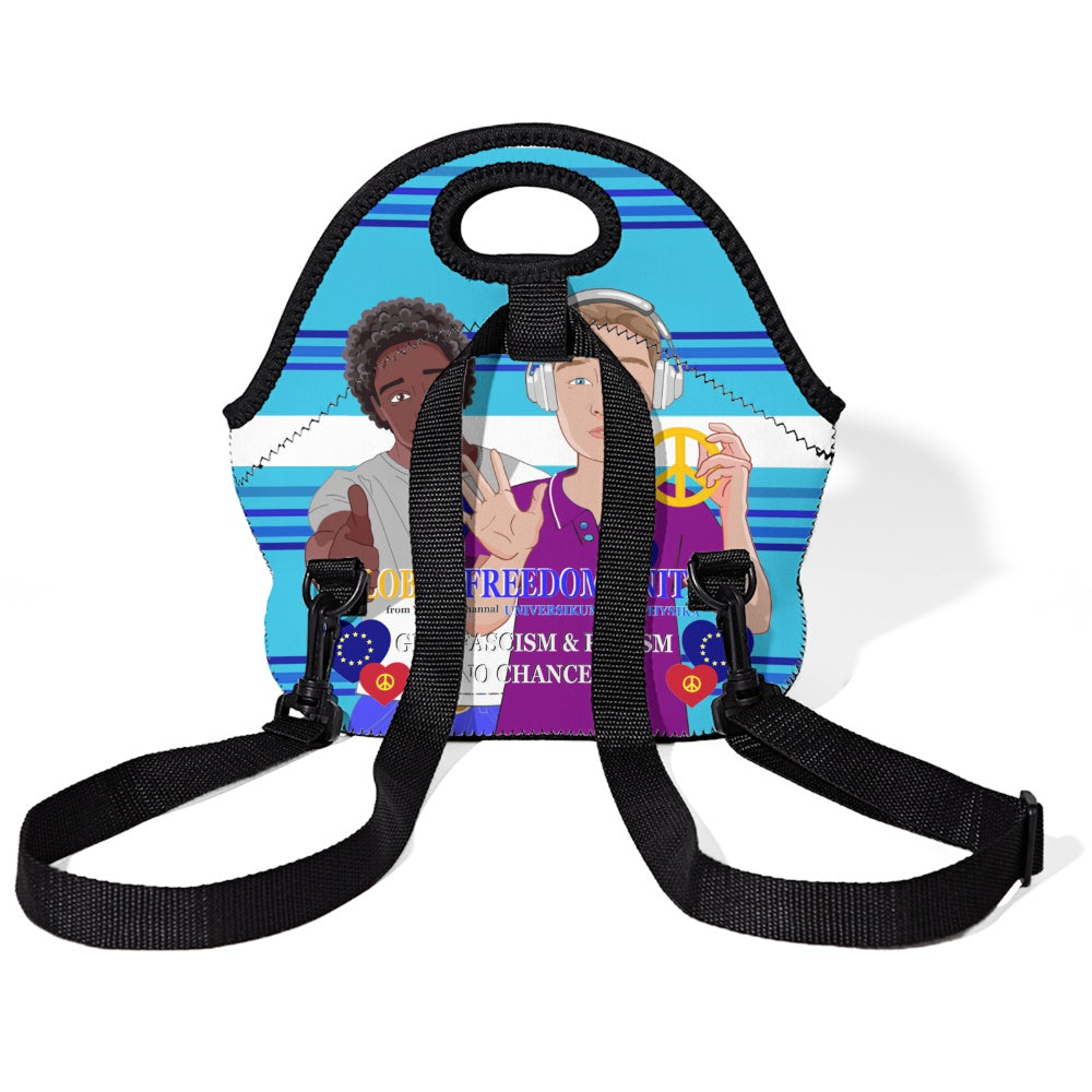 Meal Bag With Strap GLOBAL FREEDOM UNITED© Men Anti Fascism & Racism Blue 1