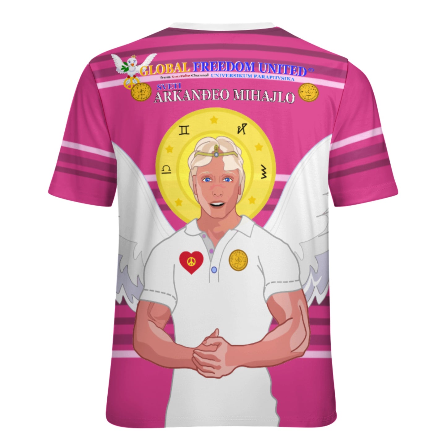 Women´s T-shirt Global Freedom United Archangel Michael Croatia V2 Pink1