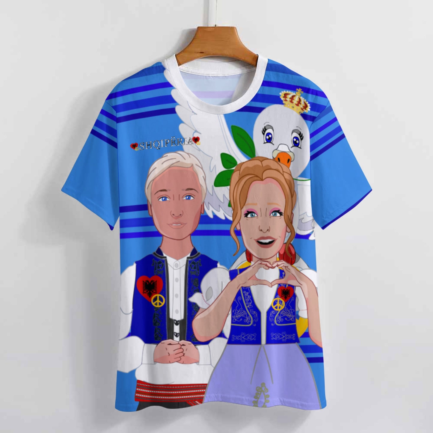 Women' S T-shirt GLOBAL FREEDOM UNITED© Couple Edition Albania Deep Blue