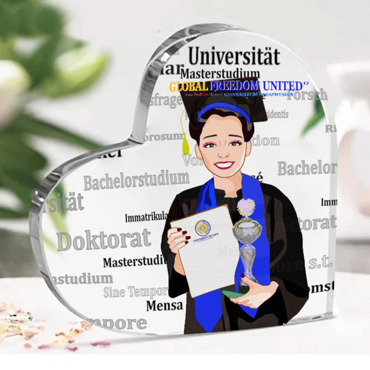 Acryl Heart Global Freedom United Asia Student Girl Silver Place