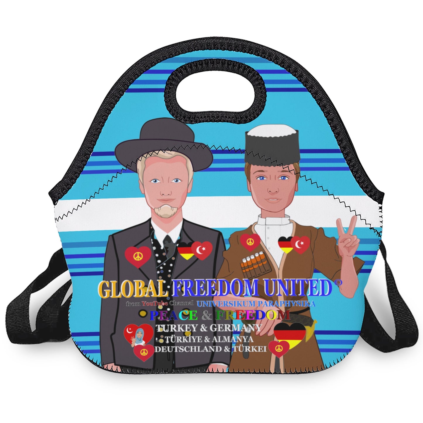 Meal Bag With Straw Global Freedom United Men Turkey & Germany Blue