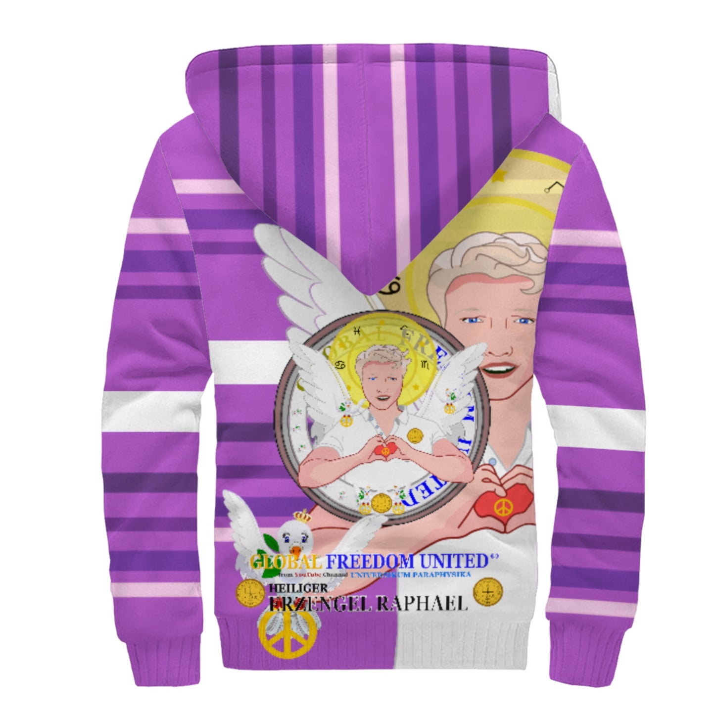 Plush Hoodie Global Freedom United Archangel Raphael German Lilac