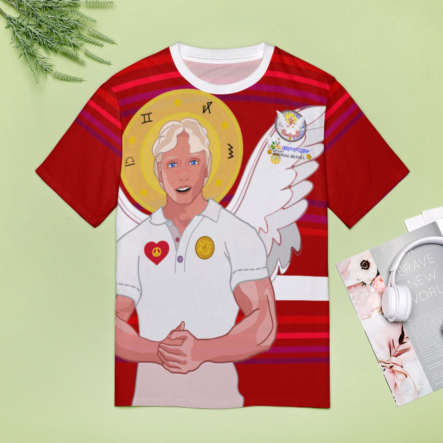 Women´s T-shirt Global Freedom United Archangel Michael German Red