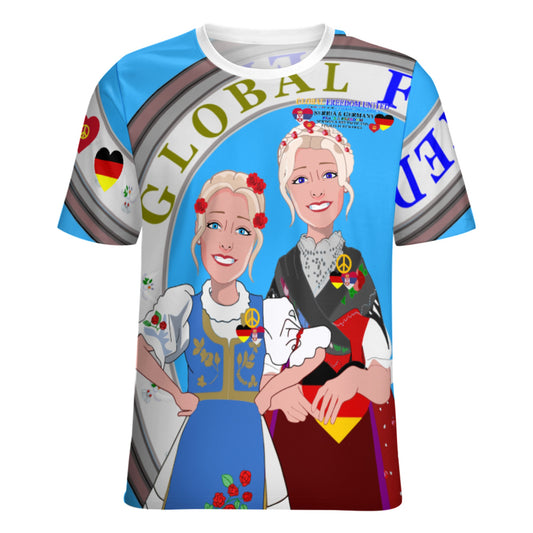 Women´s T-shirt GLOBAL FREEDOM UNITED© Women Serbia & Germany Blue