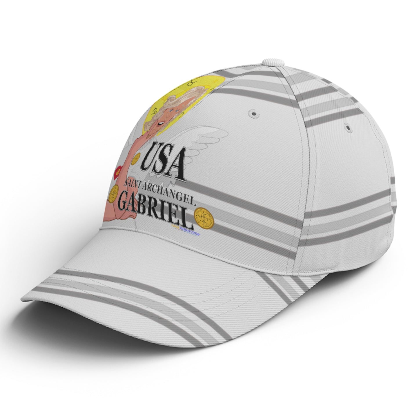 Baseball Cap GLOBAL FREEDOM UNITED© Archangel Gabriel USA Grey