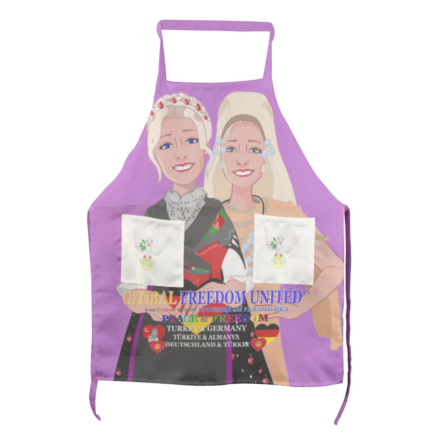 Apron GLOBAL FREEDOM UNITED© Women Germany & Turkey Lilac