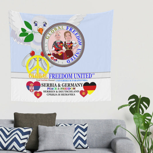 Tapestry GLOBAL FREEDOM UNITED© Women Serbia & Germany Light Blue