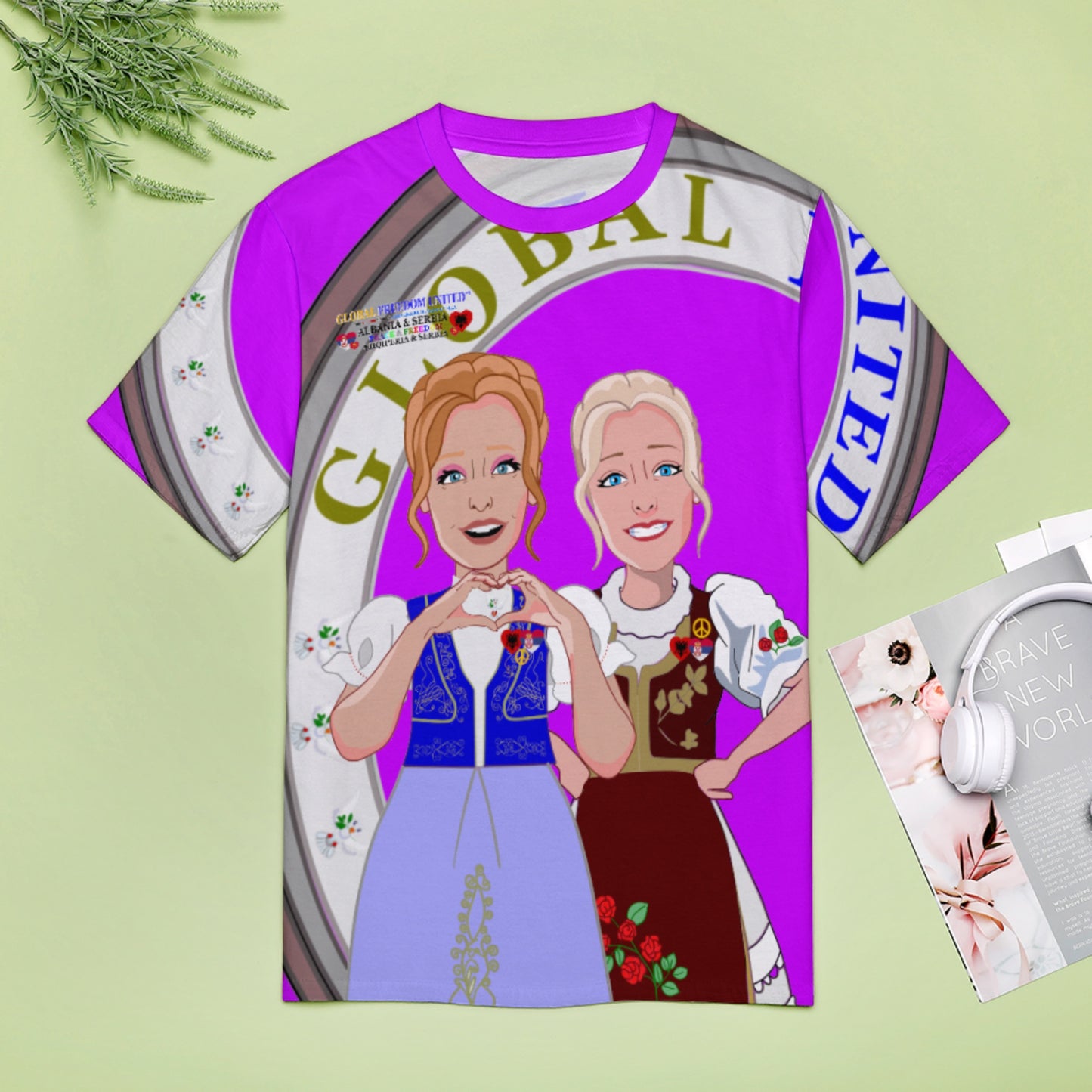 Women´s T-shirt 3 GLOBAL FREEDOM UNITED© Women Albania & Serbia Lilac