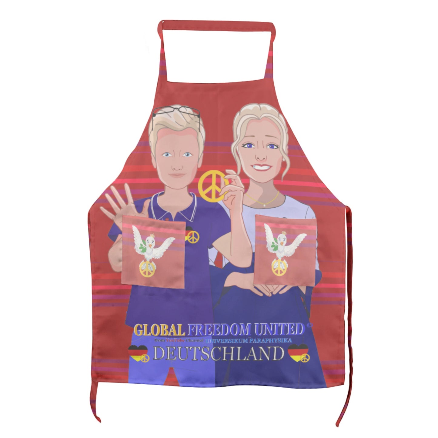 Apron GLOBAL FREEDOM UNITED© Couple Edition Germany V2 Red
