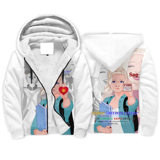 Plush Hoodie Global Freedom United Women Anti Mobbing V1