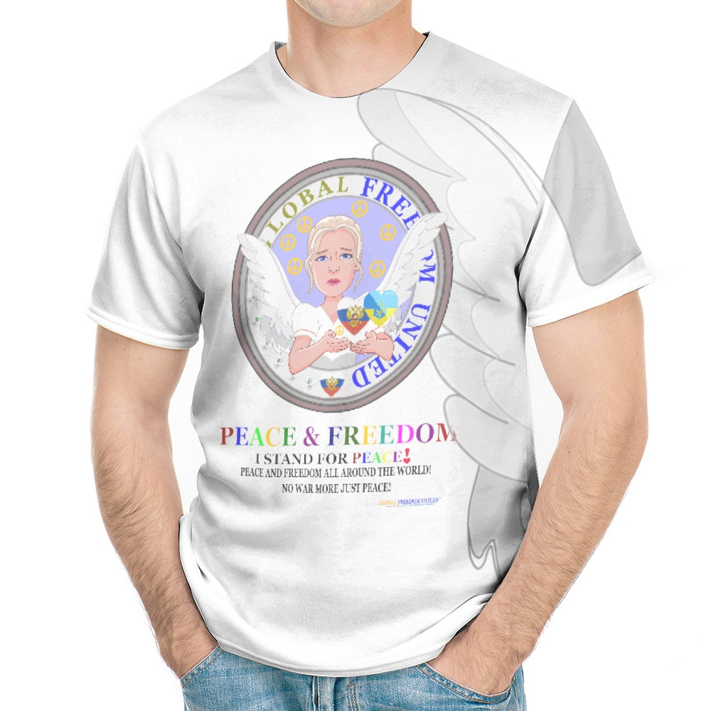 Women´s T-shirt GLOBAL FREEDOM UNITED© Men Ukraina & Russia Wight