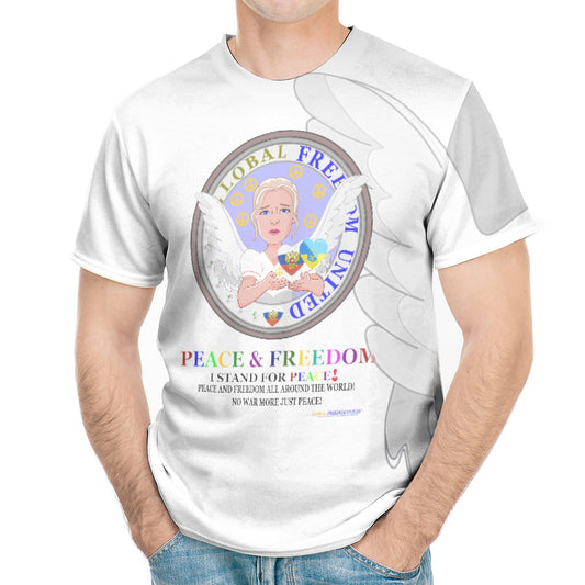 Women´s T-shirt GLOBAL FREEDOM UNITED© Men Ukraina & Russia Wight