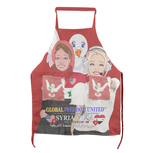 Apron GLOBAL FREEDOM UNITED© Women Syria & USA Red
