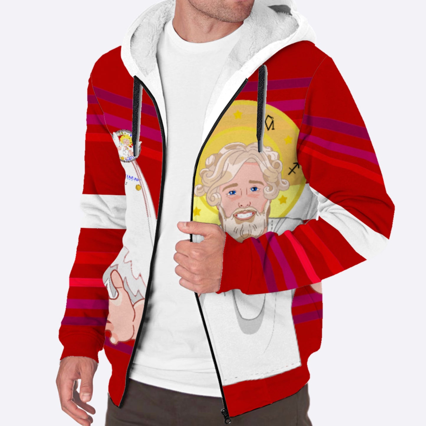 Plush Hoodie Global Freedom United Archangel Uriel German Red