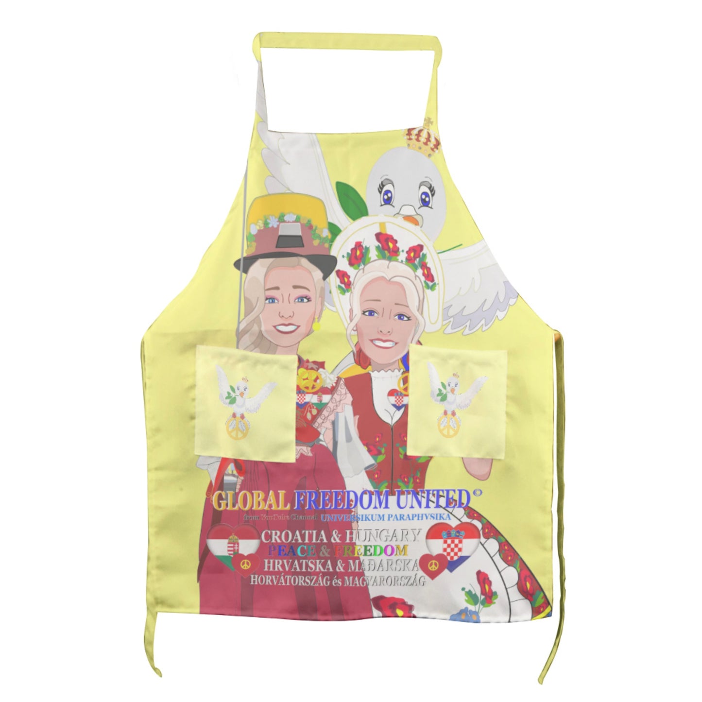 Apron GLOBAL FREEDOM UNITED© Women Croatia & Hungary Yellow