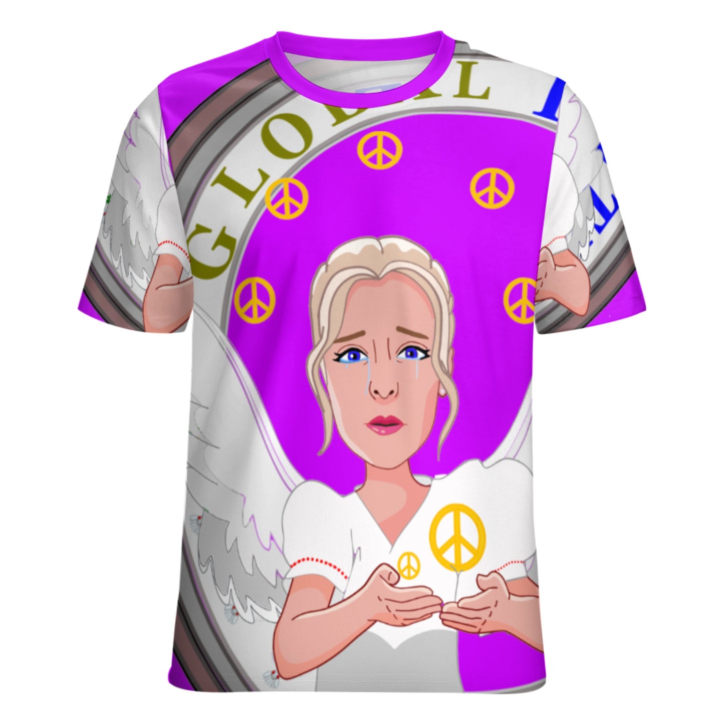 Women´s T-shirt 2 Global Freedom United Women Peace Of Angel Old Peace Pink