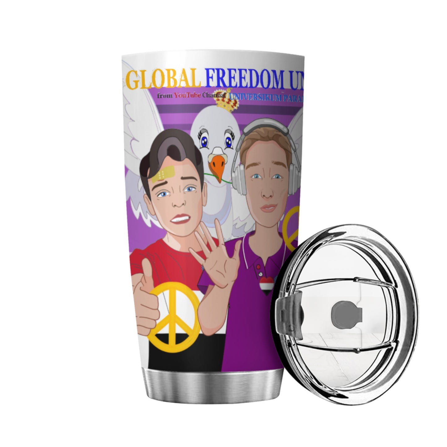 Tumbler GLOBAL FREEDOM UNITED© Men Yemen & USA Lilac