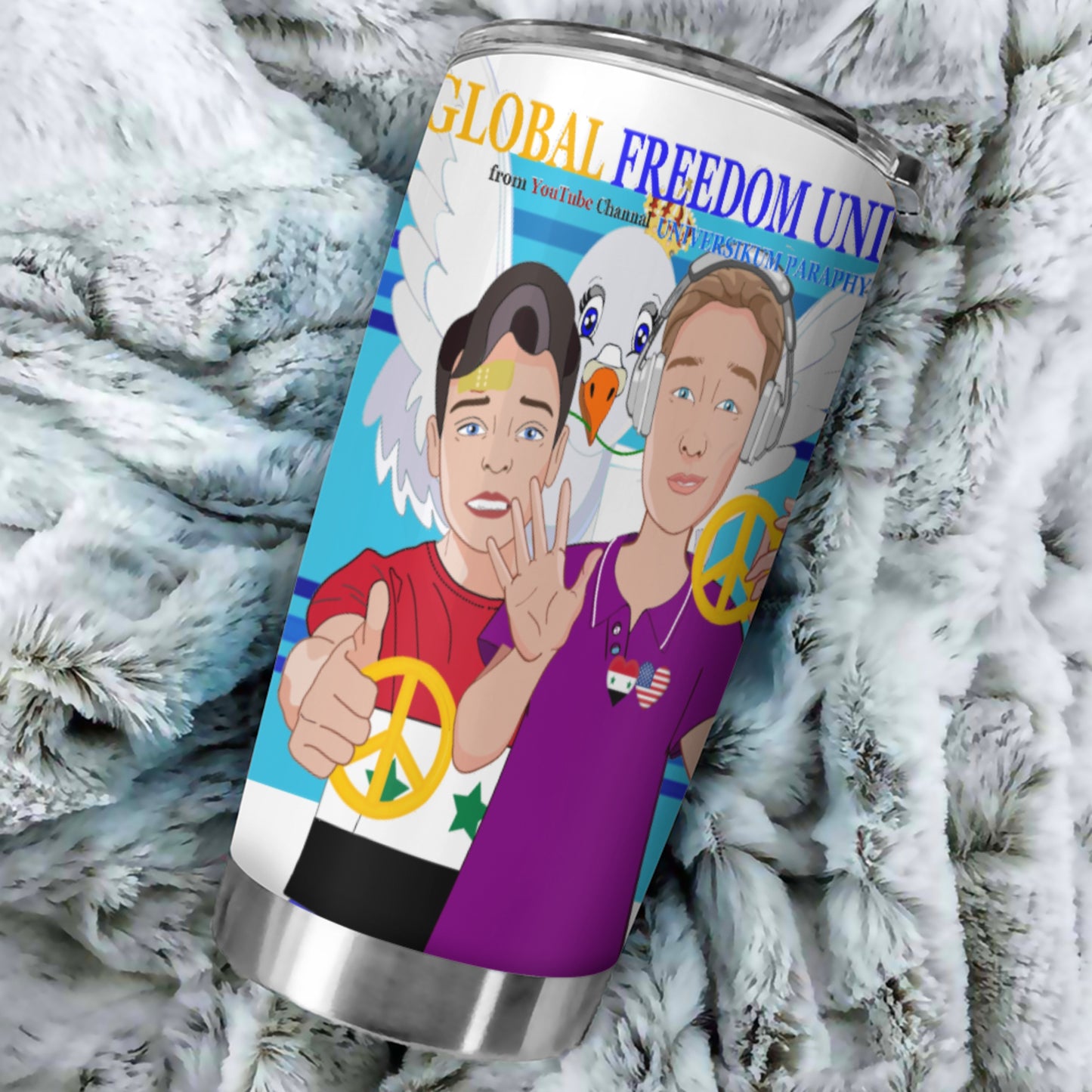 Tumbler GLOBAL FREEDOM UNITED© Men Syria & USA Blue