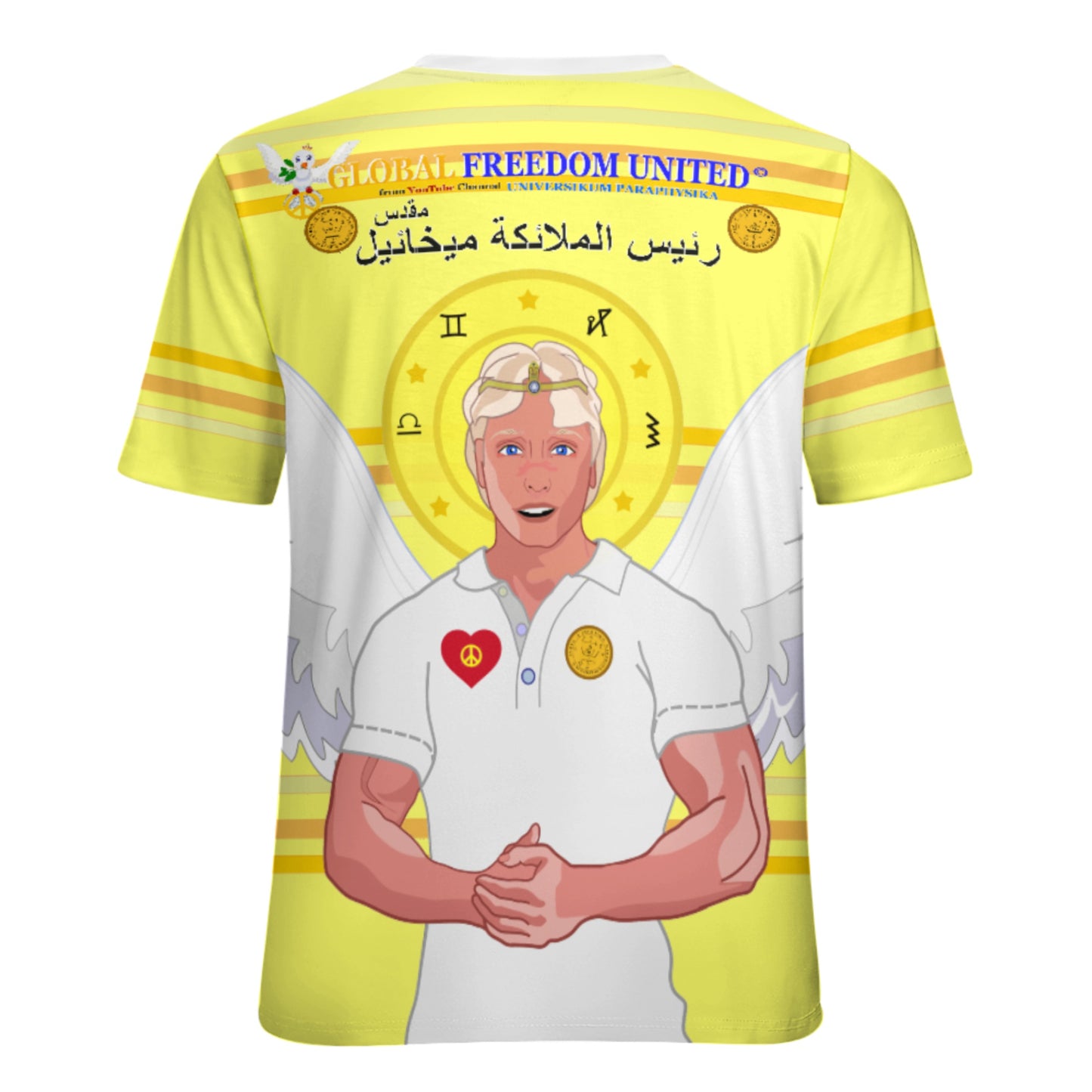 Women´s T-shirt Global Freedom United Archangel Michael Arabic V2 Yellow