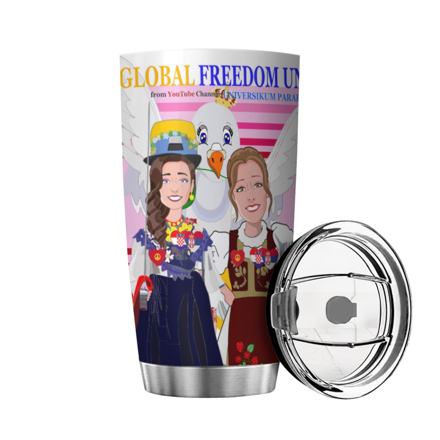 Tumbler Global Freedom United Women Croatia & Serbia Pink2