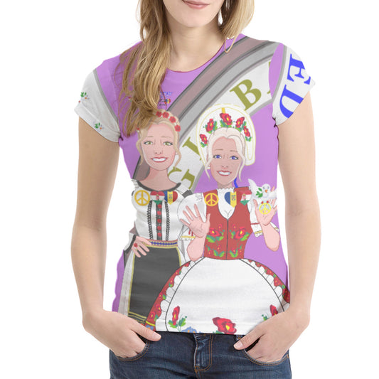 Women´s T-shirt 2 GLOBAL FREEDOM UNITED© Women Romania & Hungary Lilac