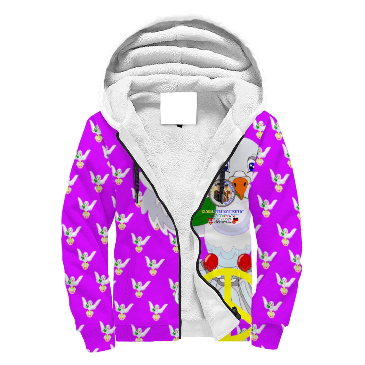 Plush Hoodie GLOBAL FREEDOM UNITED© Men Germany & Turkey Lilac