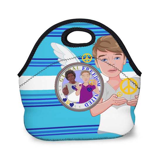 Meal Back GLOBAL FREEDOM UNITED© Men Anti Fascism & Racism Blue 2