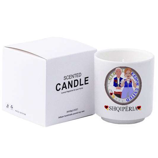 Ceramic Aromatherapy Candle GLOBAL FREEDOM UNITED© Couple Edition Albania