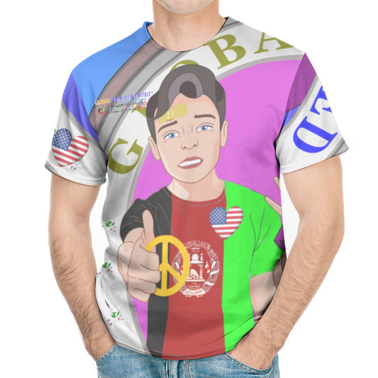 Men´s T-Shirt GLOBAL FREEDOM UNITED© AFGHANISTAN & USA Blue