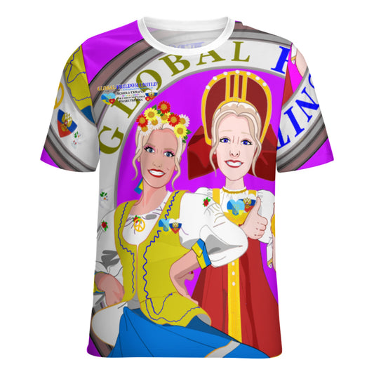 Women´s T-shirt 3 GLOBAL FREEDOM UNITED© Women Ukraina & Russia Lilac