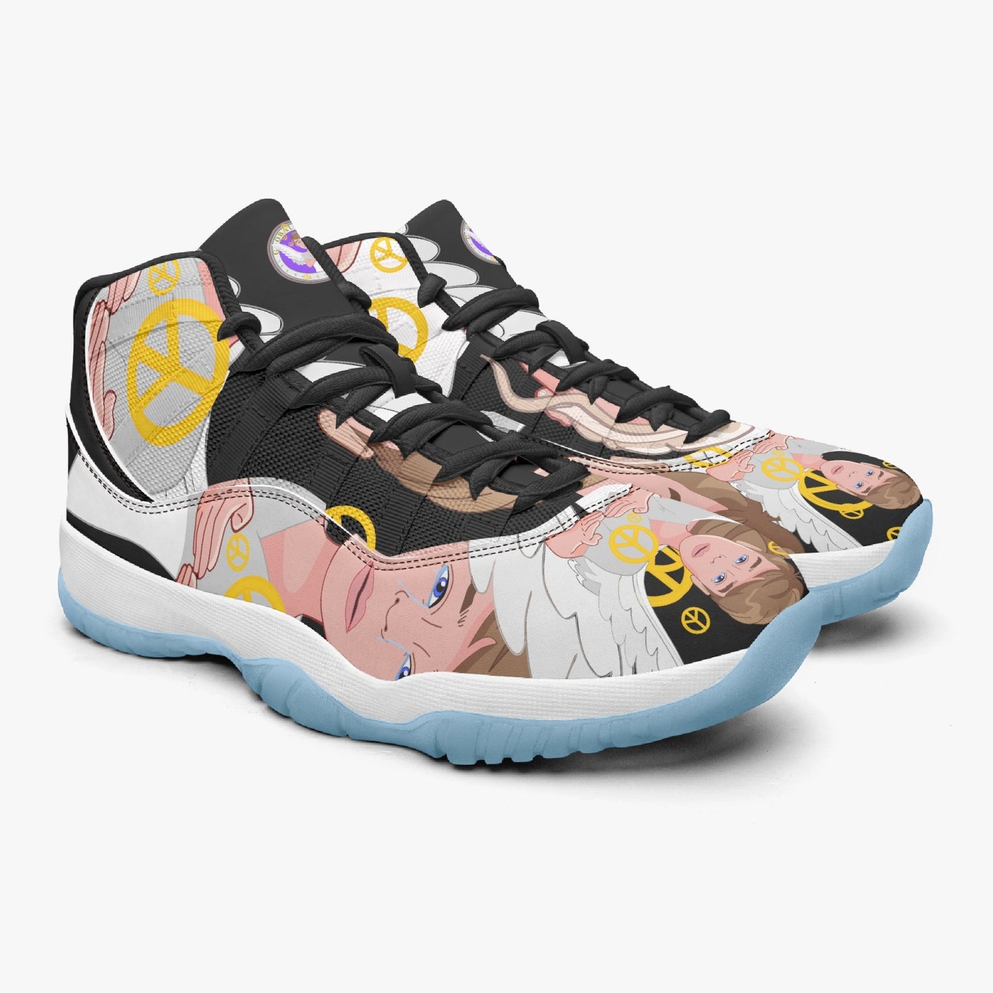AJ11 Basketball Sneakers -Blue Sole GLOBAL FREEDOM UNITED© ANGEL OF PEACE