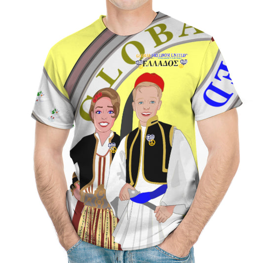Men´s T-shirt GLOBAL FREEDOM UNITED© Couple Edition Greece Yellow