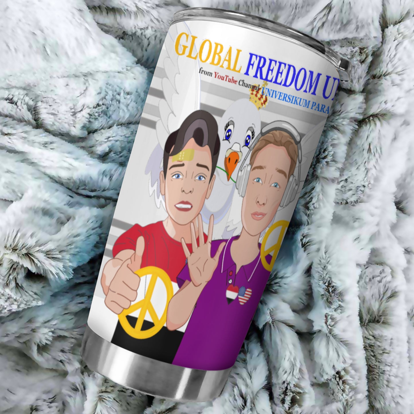 Tumbler GLOBAL FREEDOM UNITED© Men Yemen & USA Grey