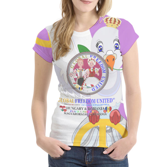 Women´s T-shirt 1 GLOBAL FREEDOM UNITED© Women Romania & Hungary Lilac