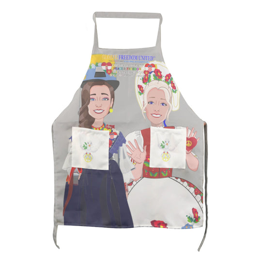 Apron GLOBAL FREEDOM UNITED© Women Croatia & Hungary V2 Grey