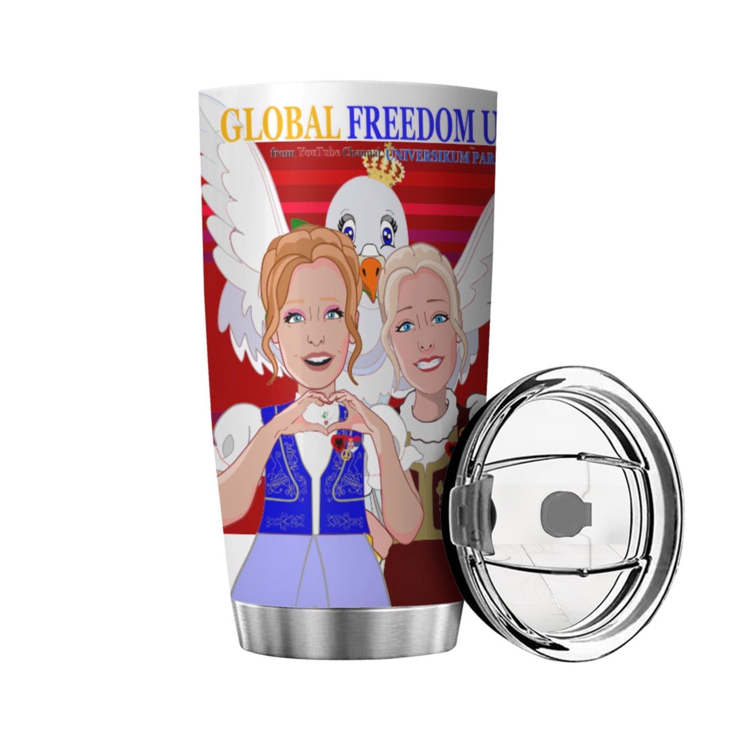 Tumbler Global Freedom United Women Albania & Serbia Old Peace Red