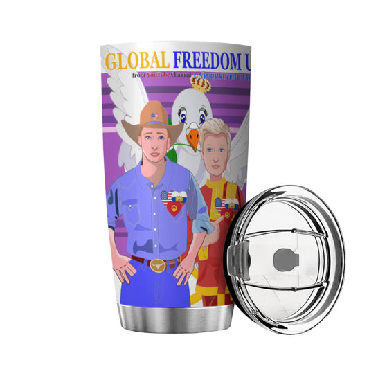 Tumbler GLOBAL FREEDOM UNITED© Men Russia & USA Lilac