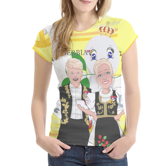 Women´s T-shirt Global Freedom United Couple Edition Black Yellow