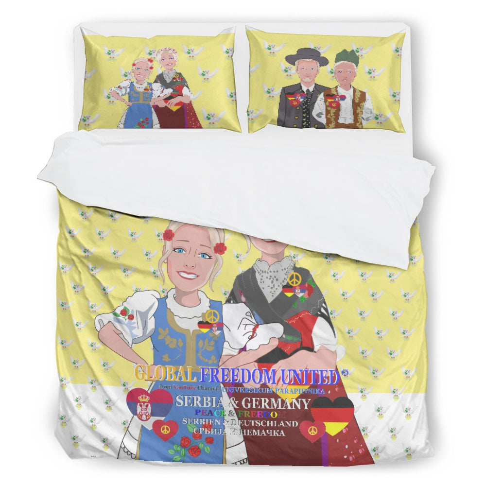 Bed Line  GLOBAL FREEDOM UNITED© Women Serbia & Germany Yellow V1 Blondie