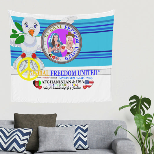 Tapestry GLOBAL FREEDOM UNITED© Women AFGHANISTAN & USA Blue