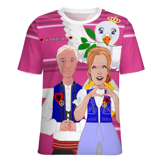 Women' S T-shirt GLOBAL FREEDOM UNITED© Couple Edition Albania Pink1